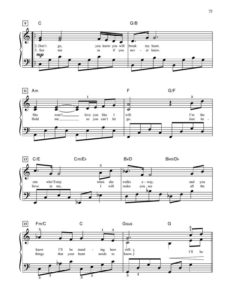 To Love You More Easy Piano scores gallery preview page 2