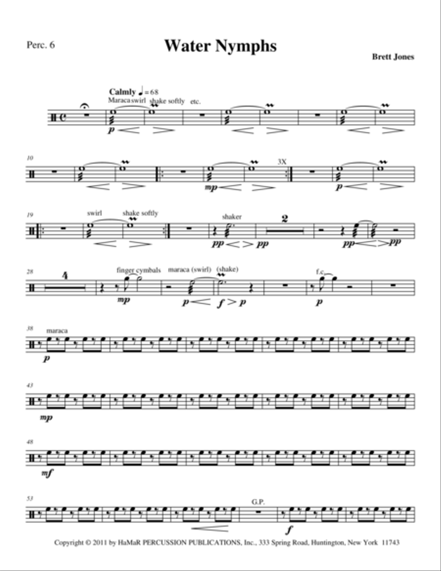 Water Nymphs Percussion Ensemble scores gallery preview page 1