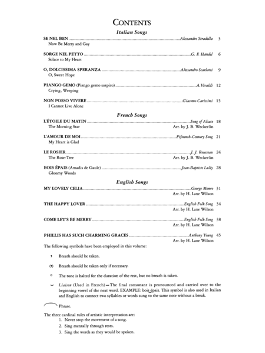 Classic Songs -- Italian, French & English Voice scores gallery preview page 2