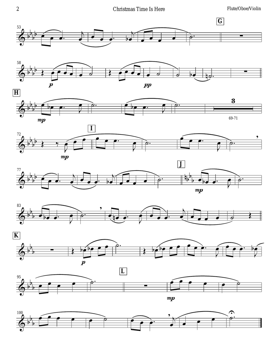 Christmas Time Is Here Flute Solo scores gallery preview page 2