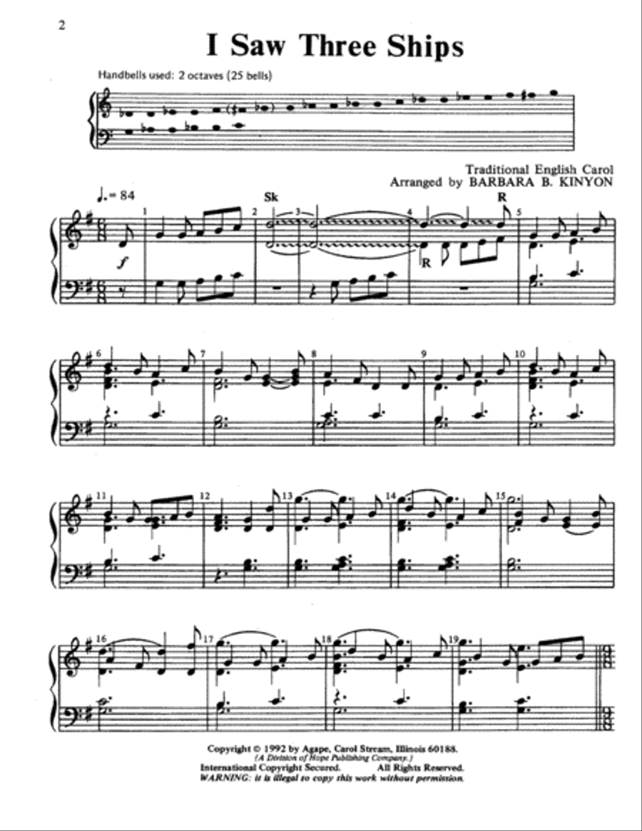 I Saw Three Ships 2-Octaves scores gallery preview page 2