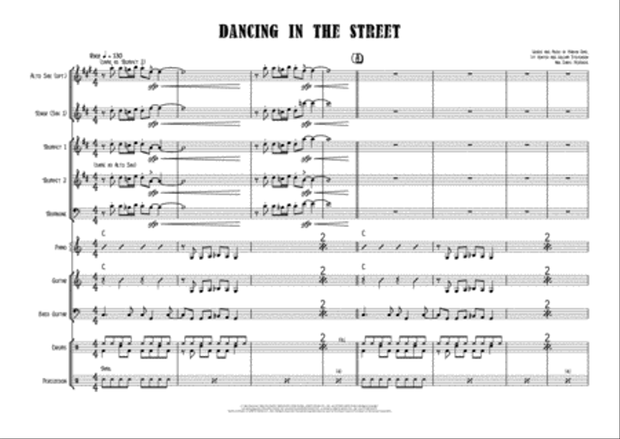 Dancing In The Street Saxophone scores gallery preview page 1