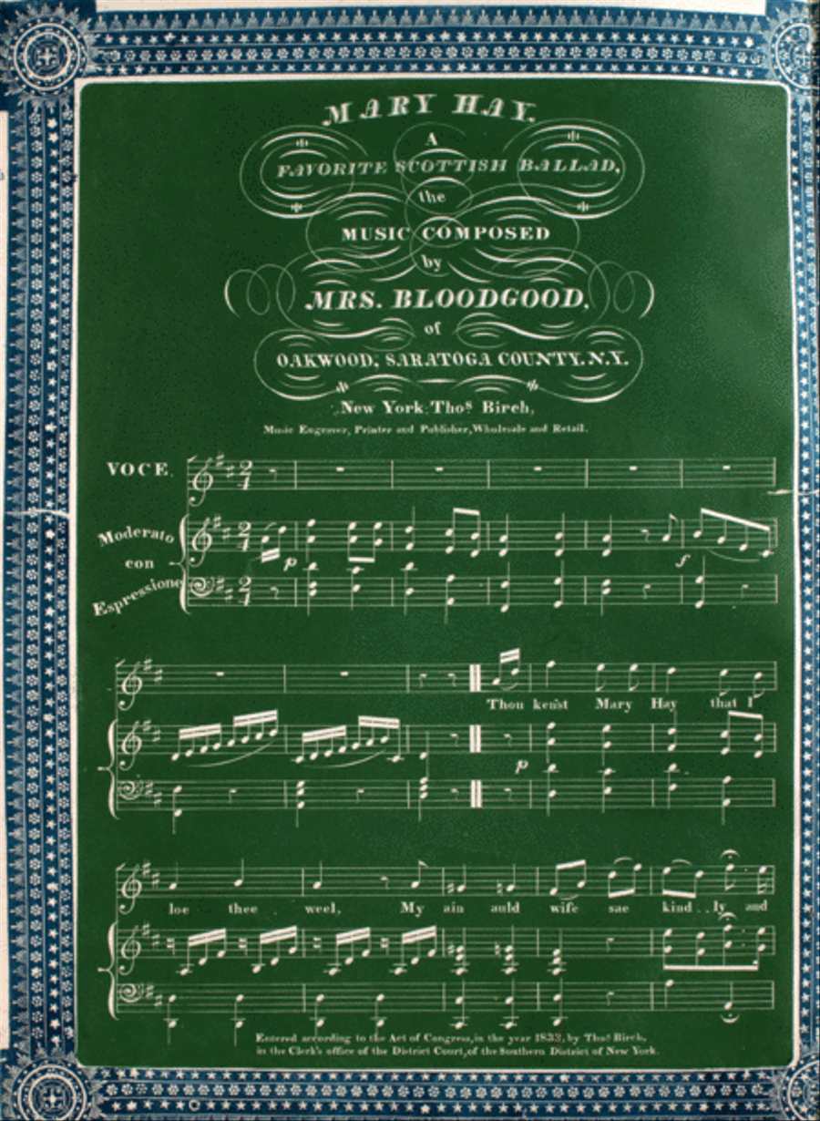 Mary Hay. A Favorite Scottish Ballad Voice scores gallery preview page 1