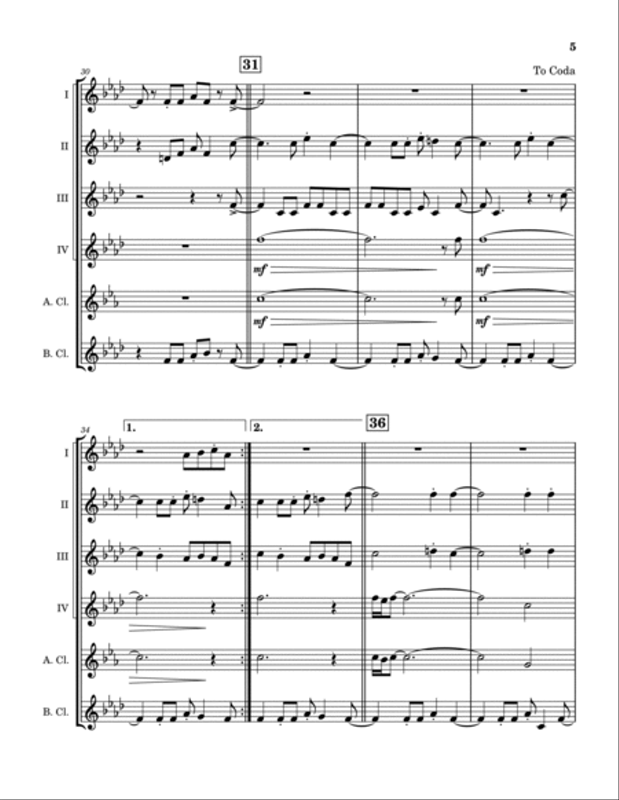I Heard It Through The Grapevine Clarinet Quintet scores gallery preview page 6