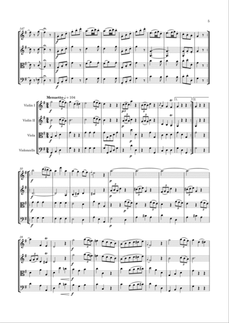 Haydn - String Quartet in G major, Hob.III:4 ; Op.1 No.4 String Quartet scores gallery preview page 5