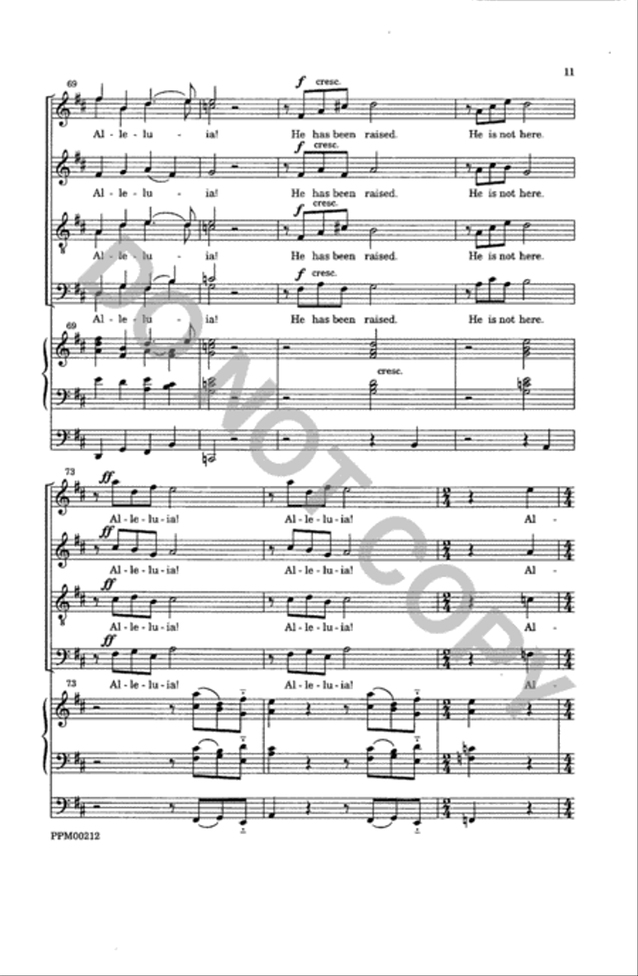 Three Days Had Passed 4-Part scores gallery preview page 12