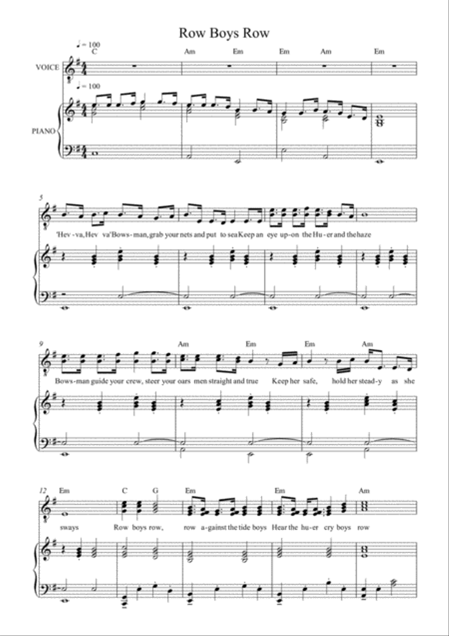 Row Boys Row Voice scores gallery preview page 1