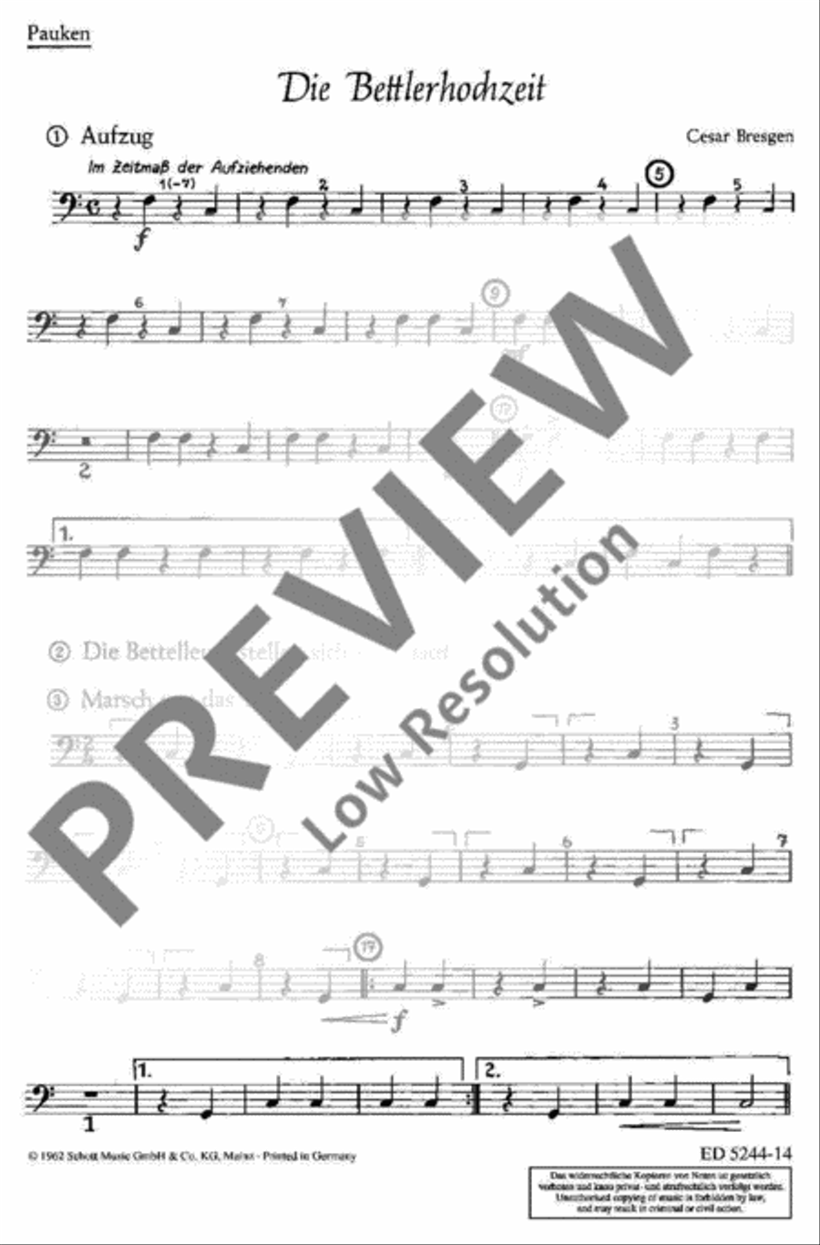 Die Bettlerhochzeit Percussion scores gallery preview page 2