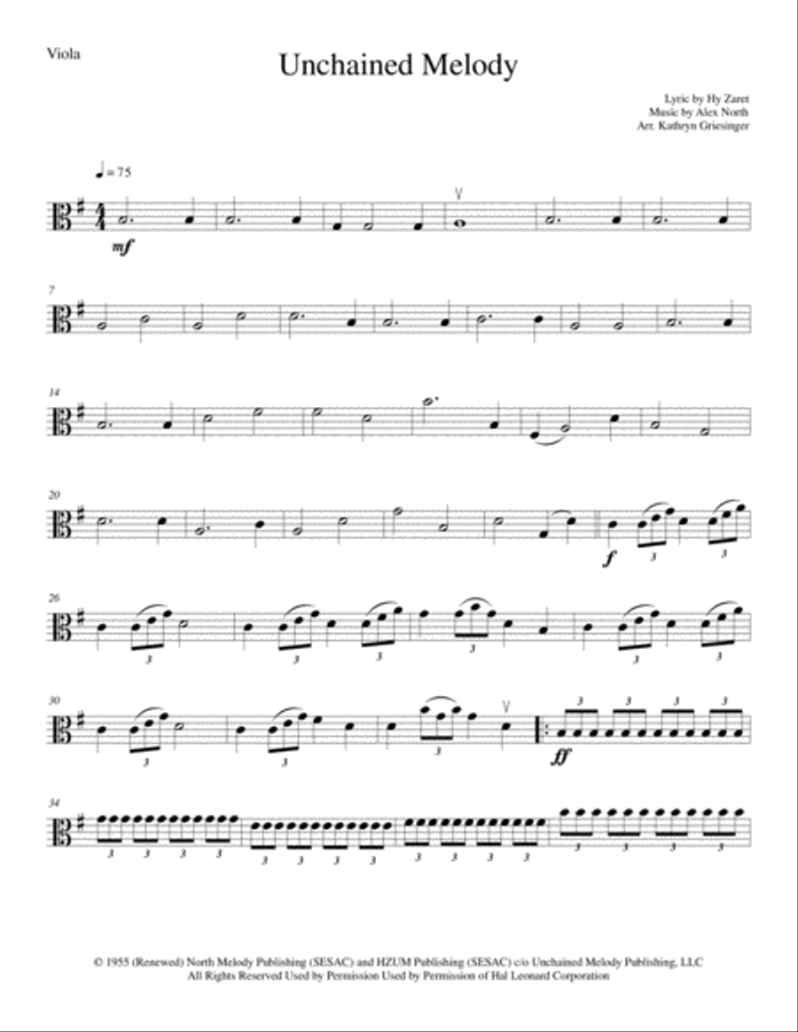 Unchained Melody String Quartet scores gallery preview page 3