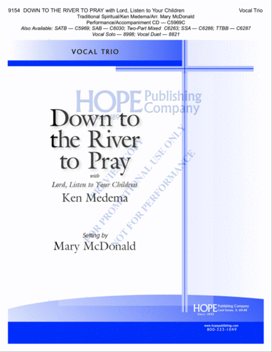 Down to the River to Pray with Lord, Listen to Your Children Voice scores gallery preview page 2