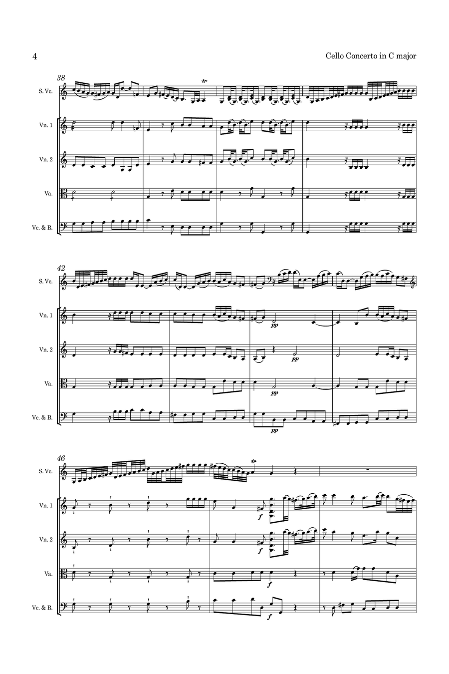 Haydn Cello Concerto in C for Cello and String Orchestra String Orchestra scores gallery preview page 5