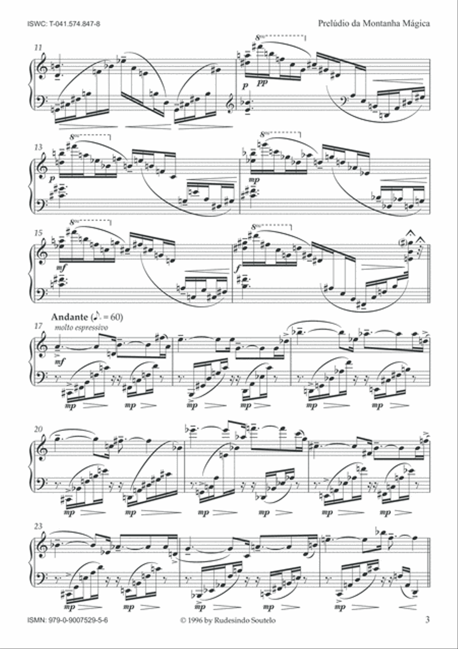 Prelúdio da Montanha Mágica / Prelude to The Magic Mountain Piano Solo scores gallery preview page 3