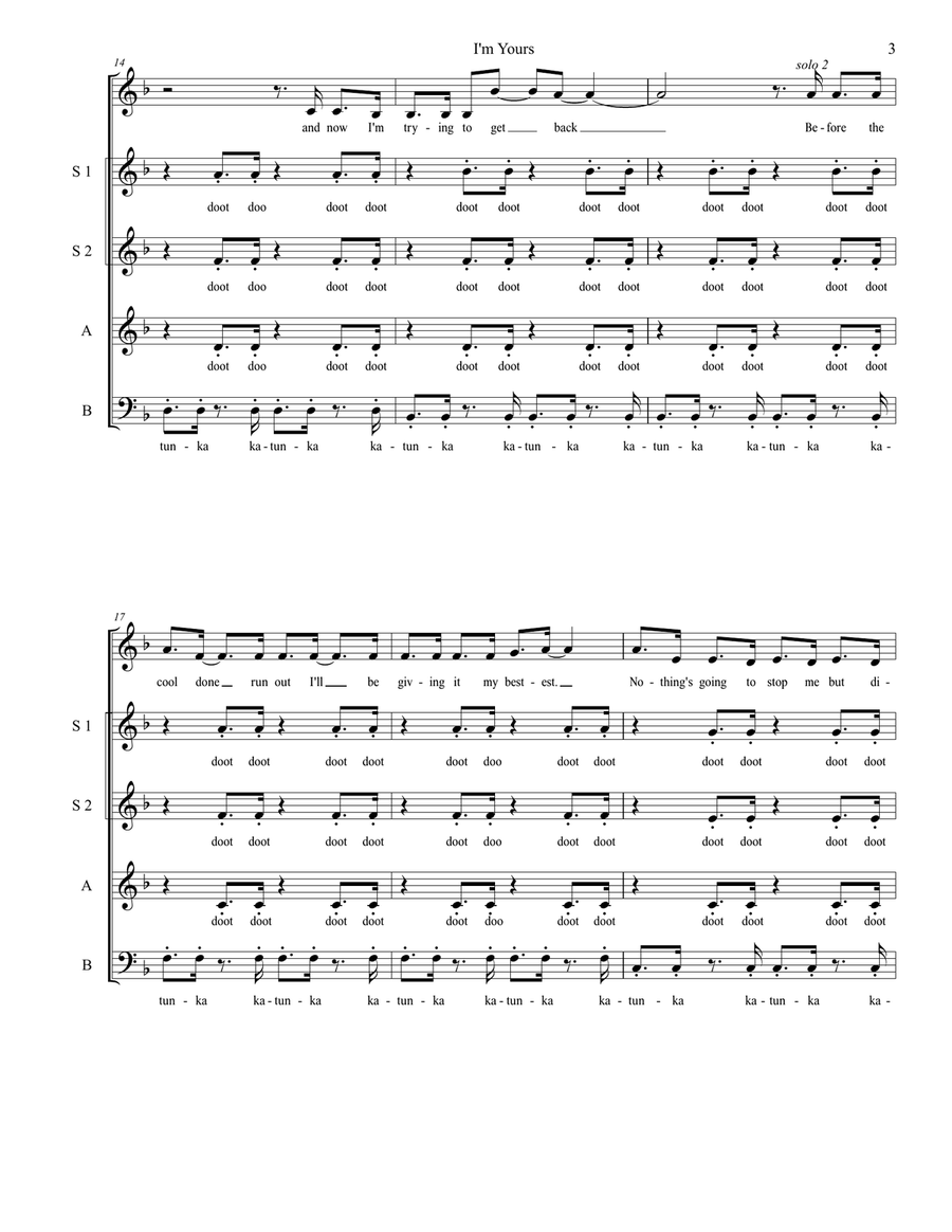 I'm Yours 4-Part scores gallery preview page 3