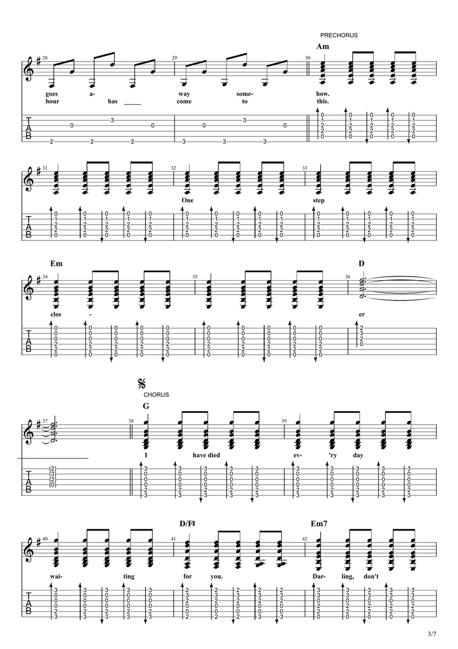 A Thousand Years (Part 2) Guitar Tablature scores gallery preview page 3