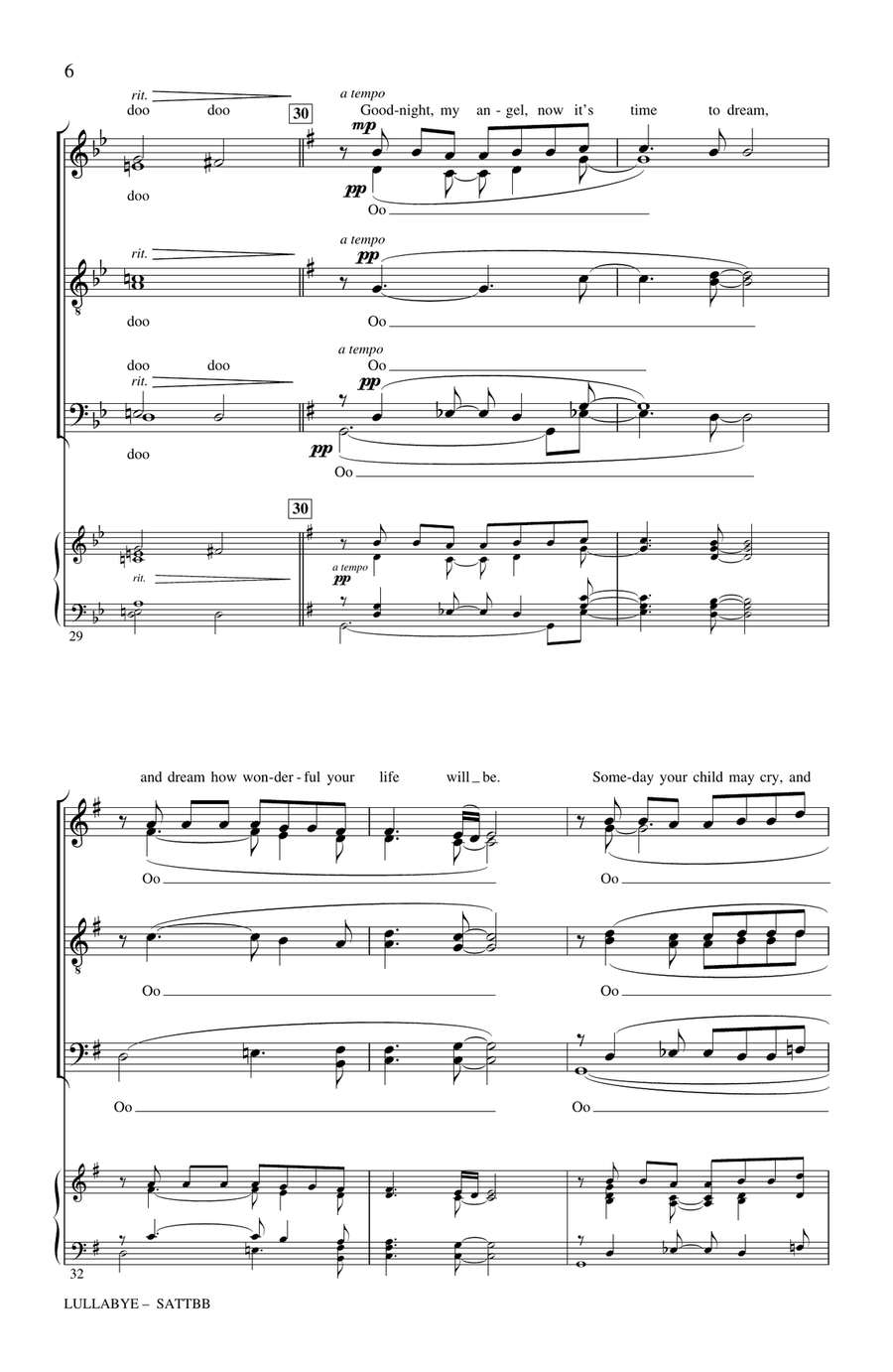 Lullabye (Goodnight, My Angel) (arr. Philip Lawson) Choir scores gallery preview page 5
