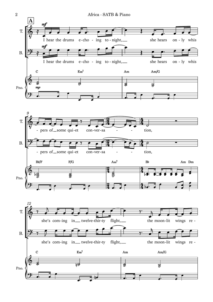Africa 4-Part scores gallery preview page 4