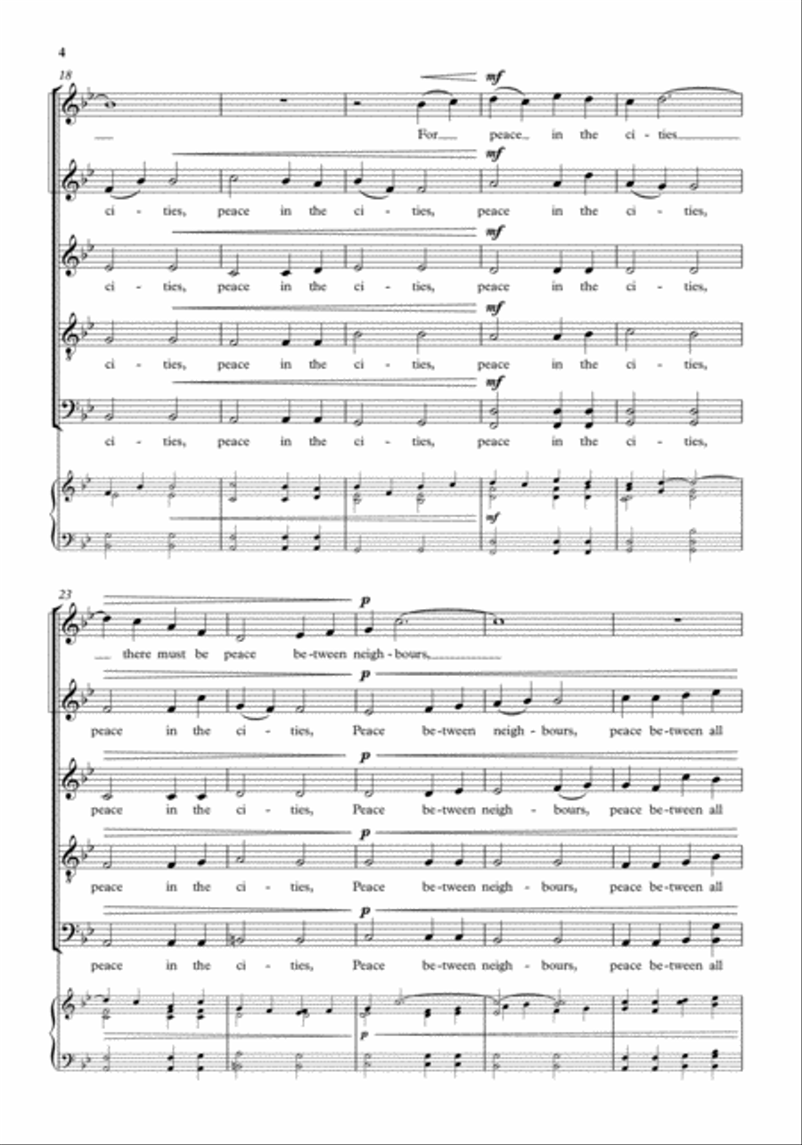 Peace in the world SSATB scores gallery preview page 4