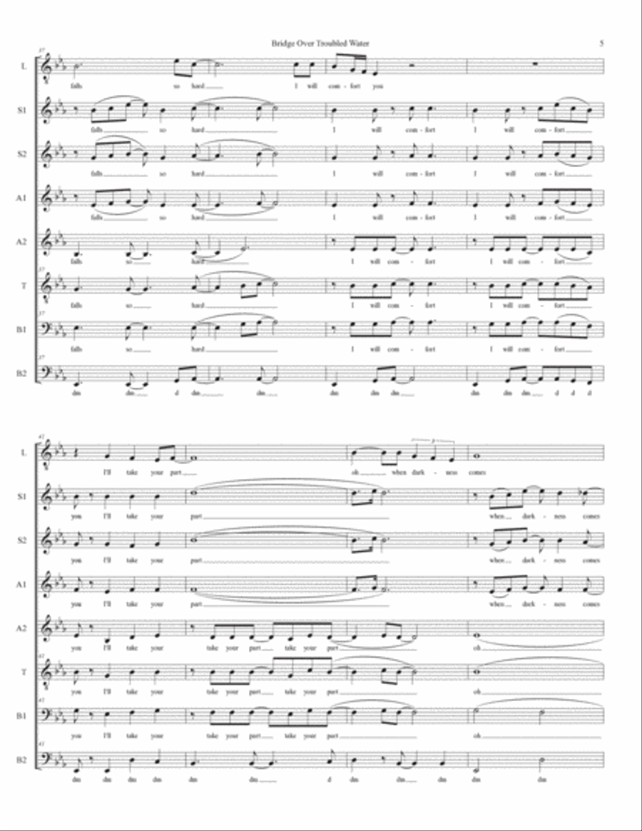 Bridge Over Troubled Water Divisi scores gallery preview page 5