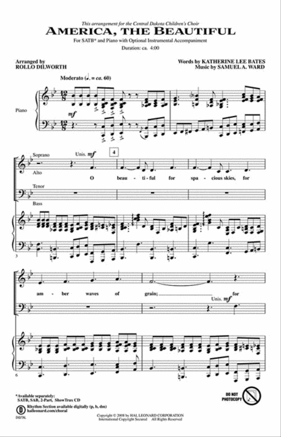 America, the Beautiful America, the Beautiful Choir scores gallery preview page 2