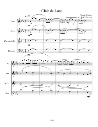 Clair de Lune for Woodwind Quartet