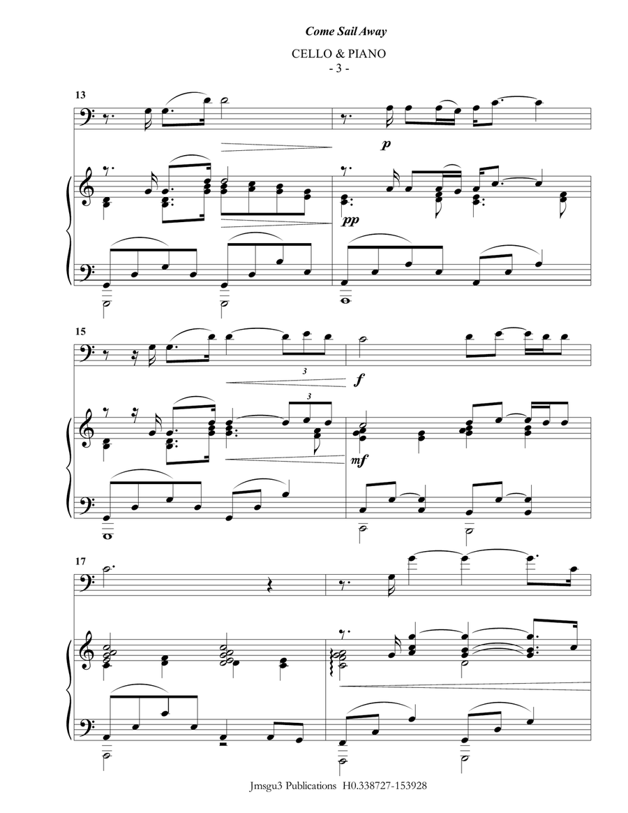 Come Sail Away Piano scores gallery preview page 3