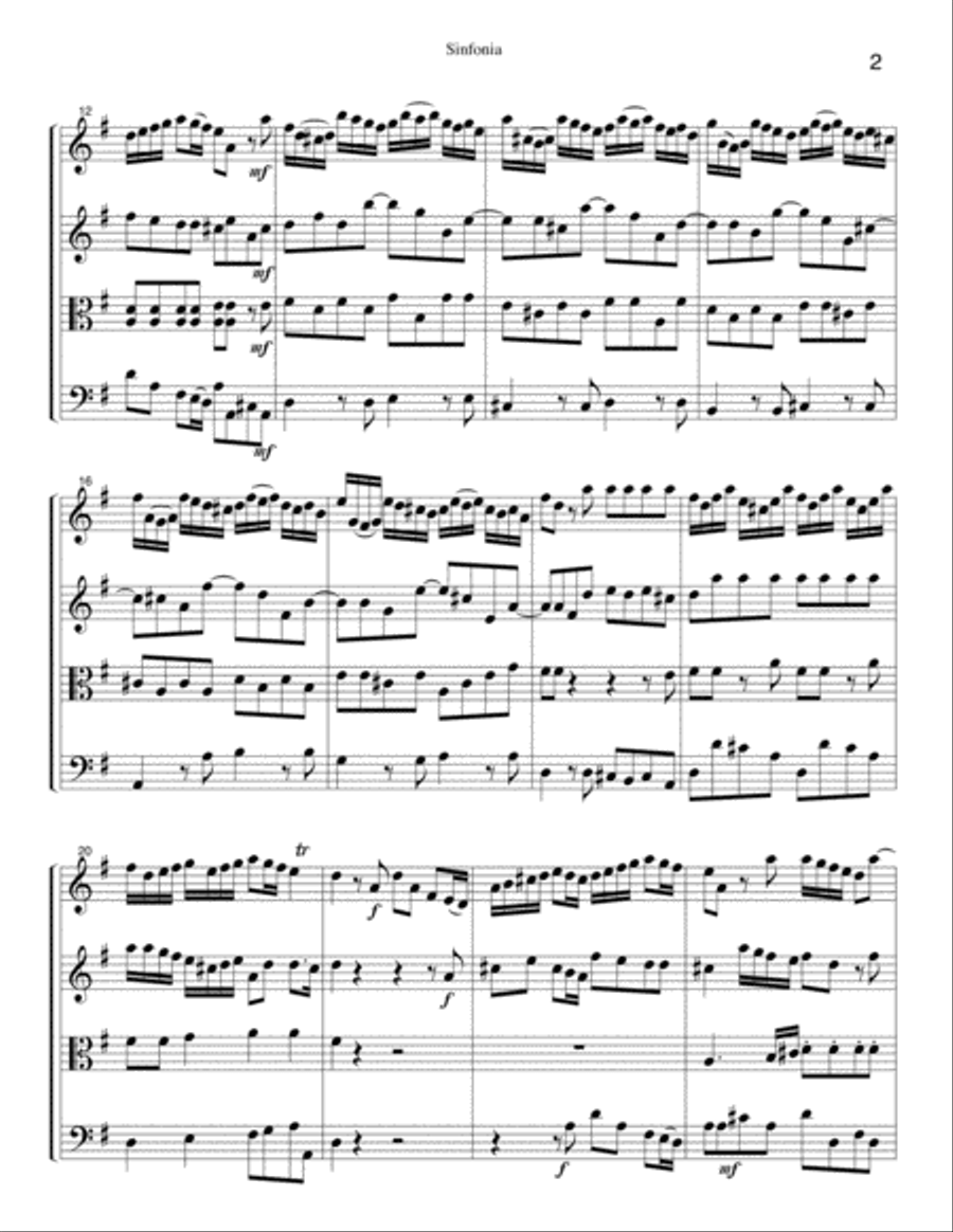 Sinfonia in G String Quartet (Albinoni) String Quartet scores gallery preview page 2