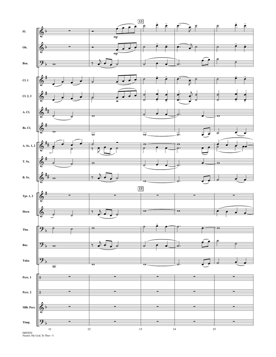 Nearer, My God, To Thee - Full Score Concert Band scores gallery preview page 4
