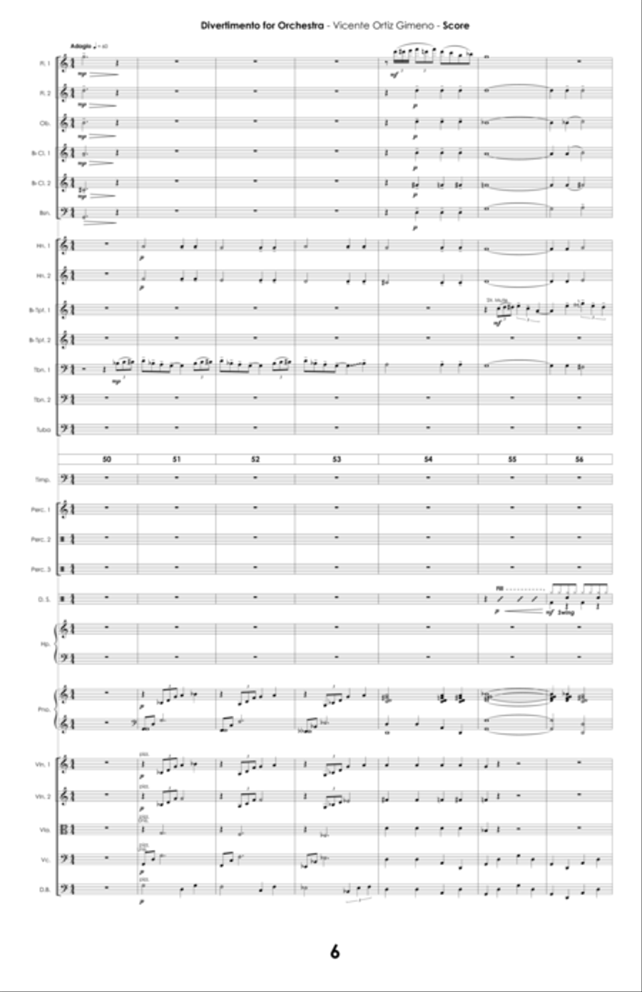 Divertimento For Orchestra Jazz Ensemble scores gallery preview page 6