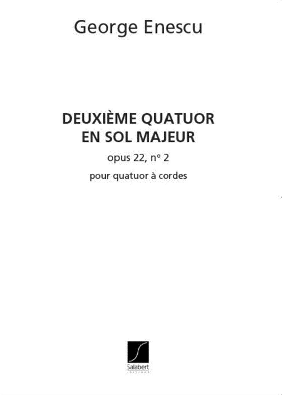 Quatuor à cordes en sol Majeur Op. 22n° 2 (1951) String Quartet scores gallery preview page 1