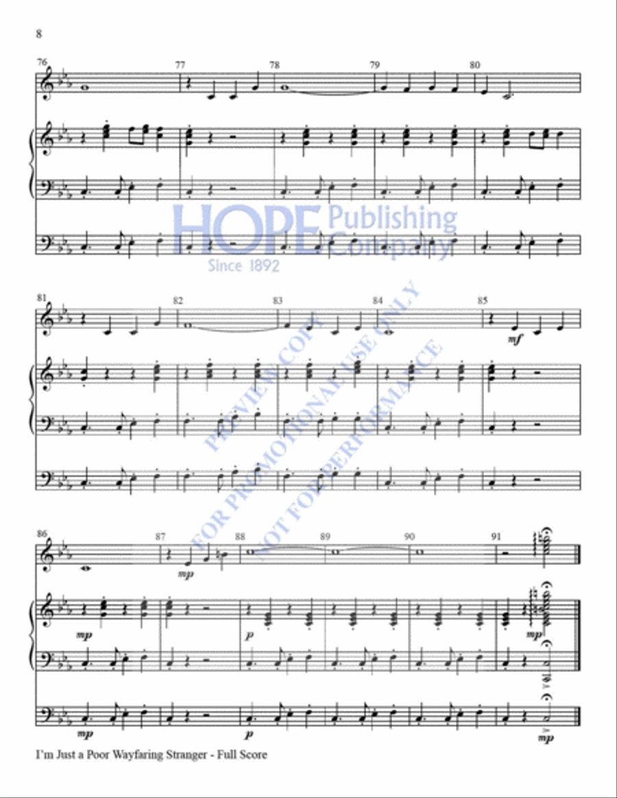 I'm Just a Poor Wayfaring Stranger Handbell Choir scores gallery preview page 9