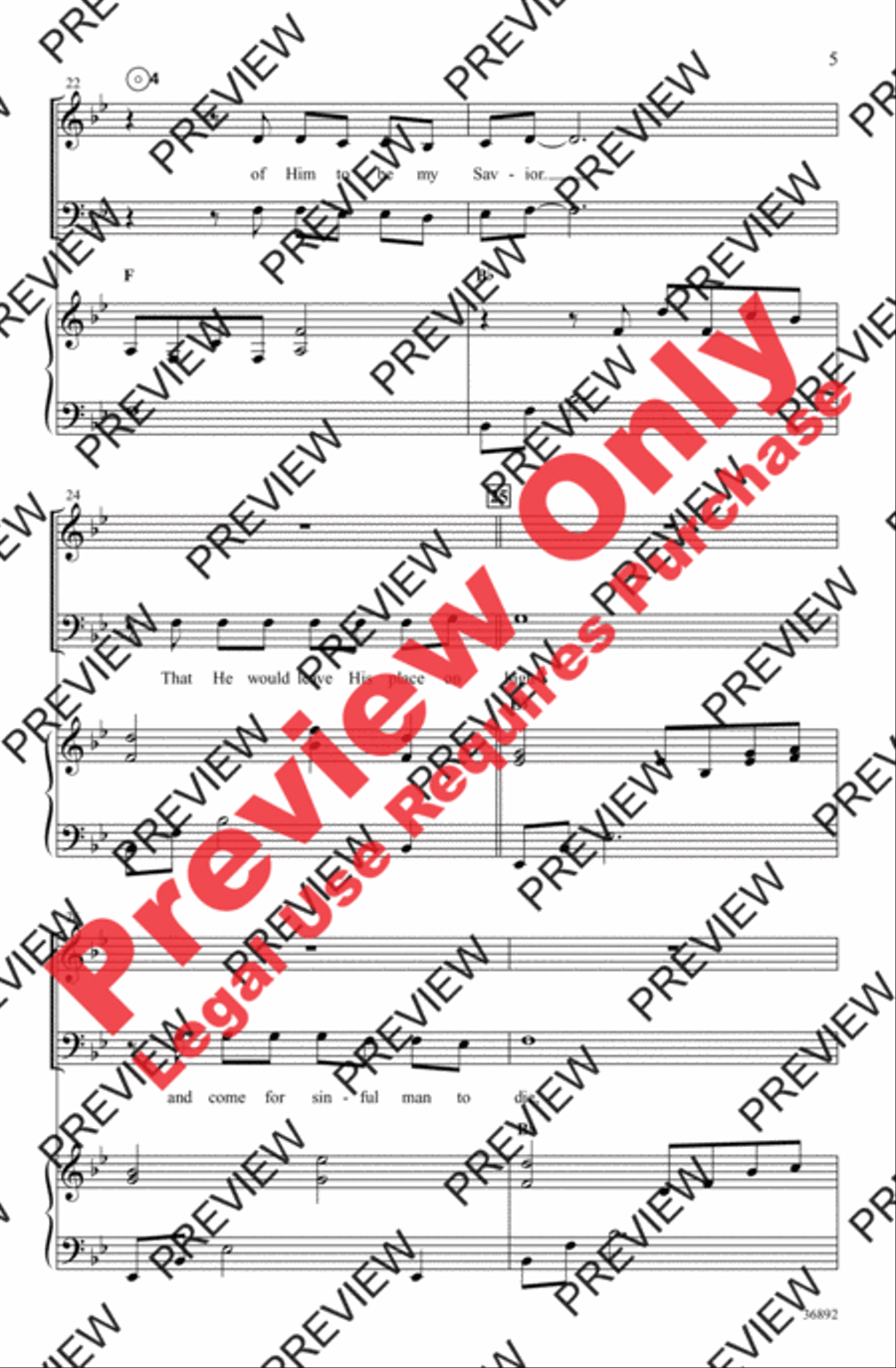 My Savior, My God 4-Part scores gallery preview page 5