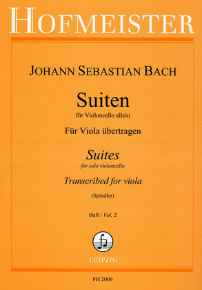 Book cover for Suiten fur Violoncello. Fur Viola ubertragen, Heft 2