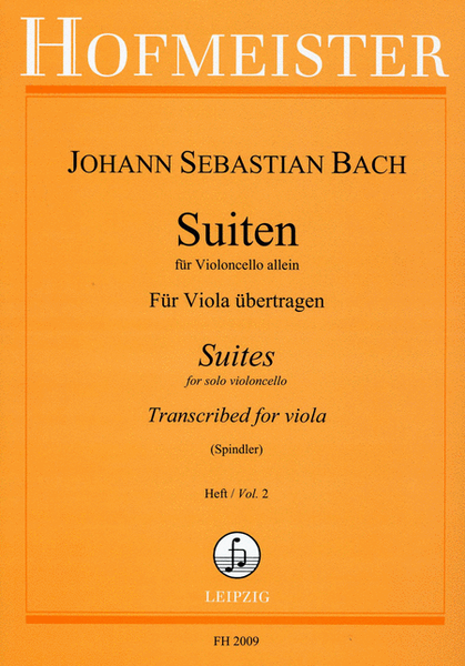 Suiten fur Violoncello. Fur Viola ubertragen, Heft 2