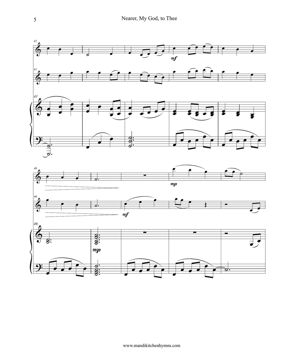 Nearer, My God, To Thee Violin Duet String Orchestra scores gallery preview page 5