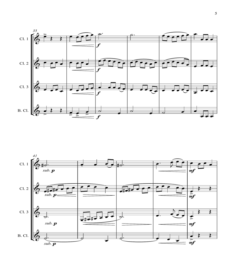 Fantasia on the Ukrainian Bell Carol - for Clarinet Quartet image number null