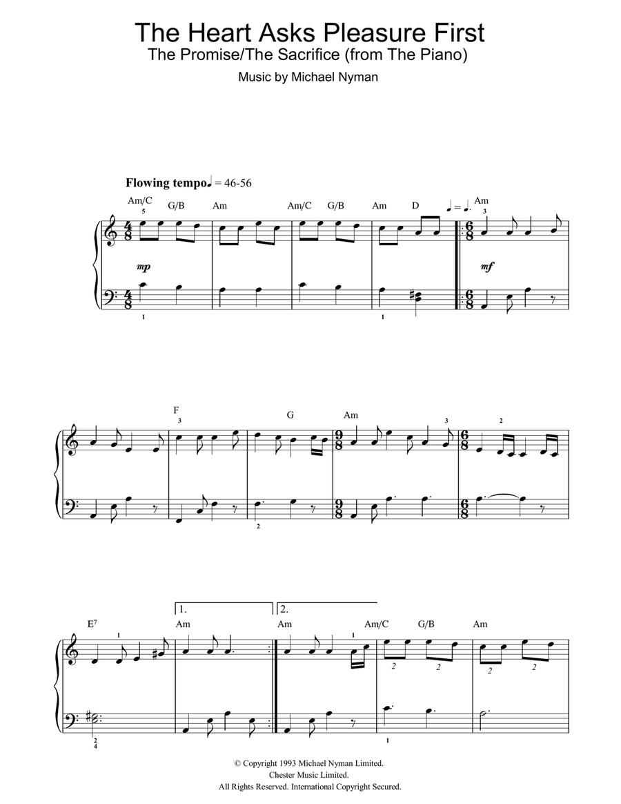The Heart Asks Pleasure First: The Promise / The Sacrifice Guitar scores gallery preview page 1