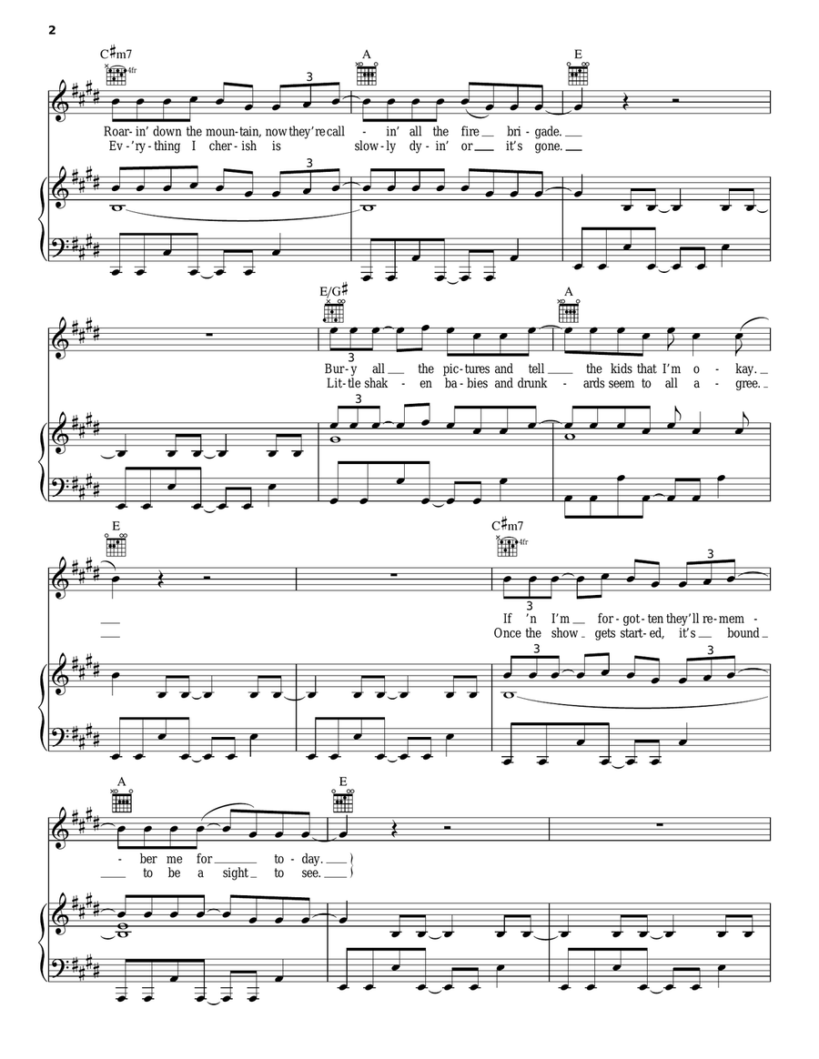Pyro Piano, Vocal, Guitar scores gallery preview page 2