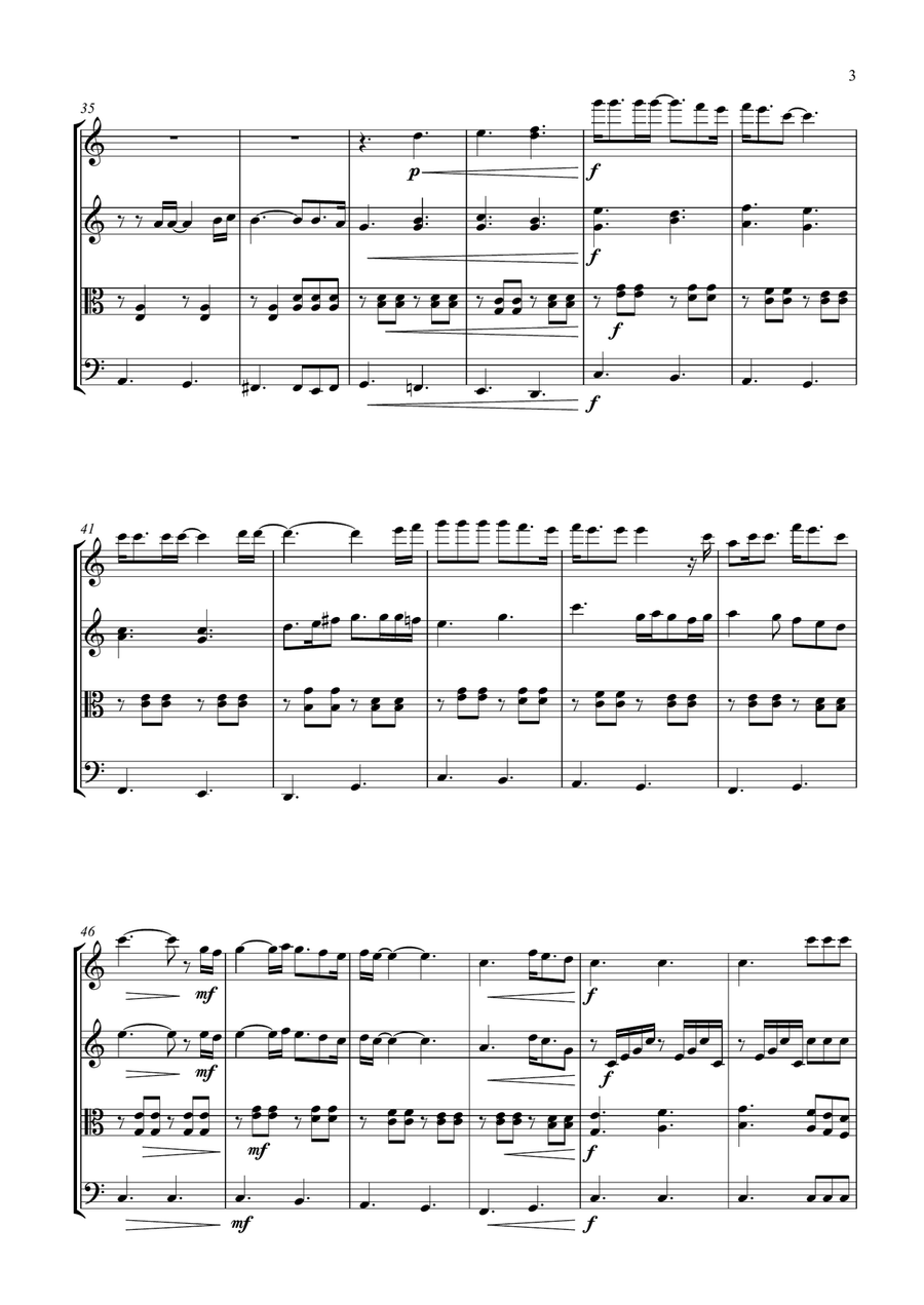 Piano Man String Quartet scores gallery preview page 3
