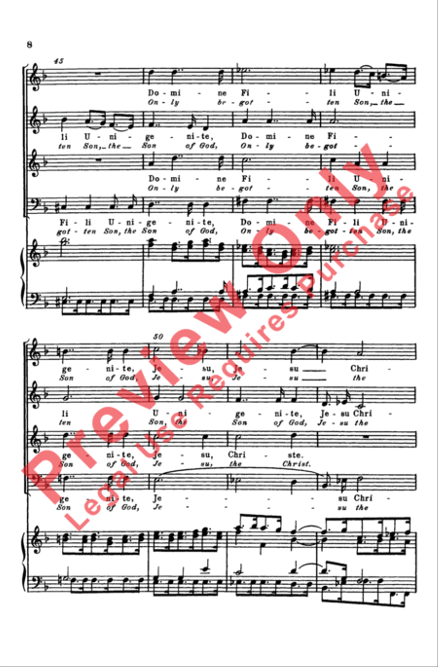 Domine Fili Unigenite (Only Begotten Son of God) 4-Part scores gallery preview page 8