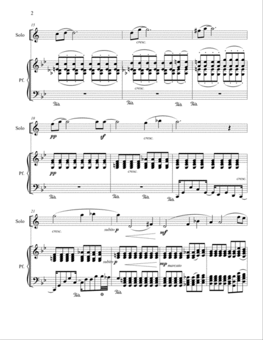 Prelude for a Soprano Instrument and Pianoforte Small Ensemble scores gallery preview page 2