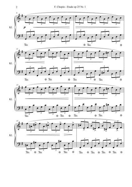 Etude op 25 No 1 by Frederik Chopin - Simplified version image number null