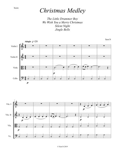 Christmas Medley for String Quartet image number null