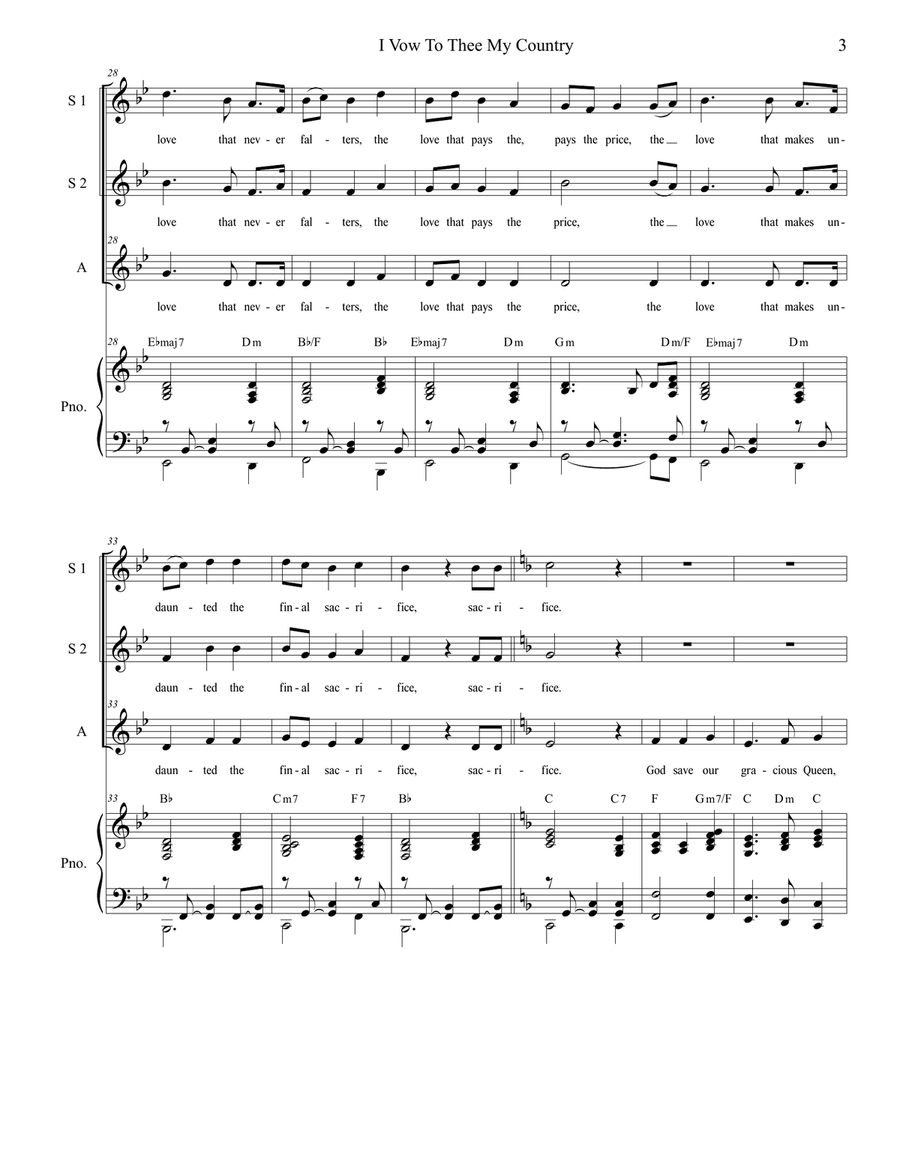 I Vow To Thee My Country (with 