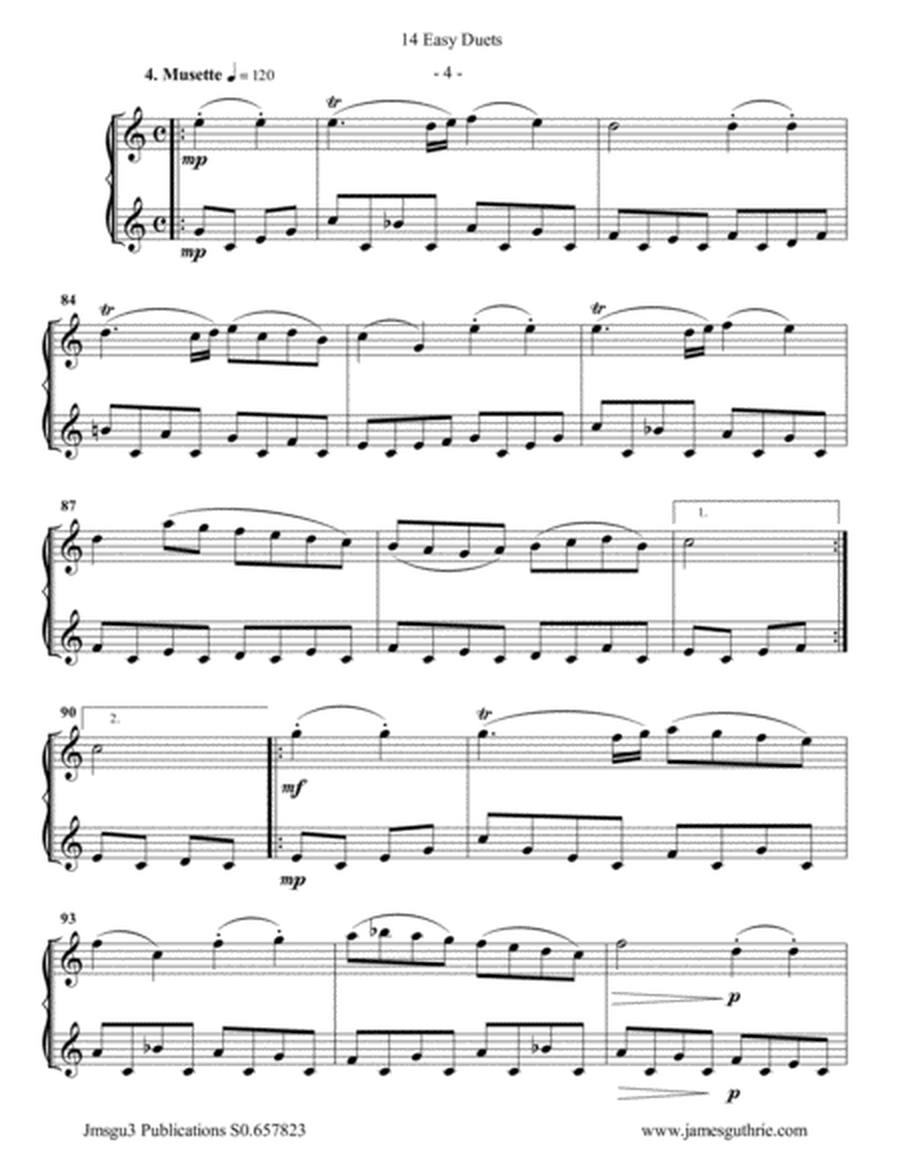 Bach: 14 Easy Duets for Alto Flute Duo image number null