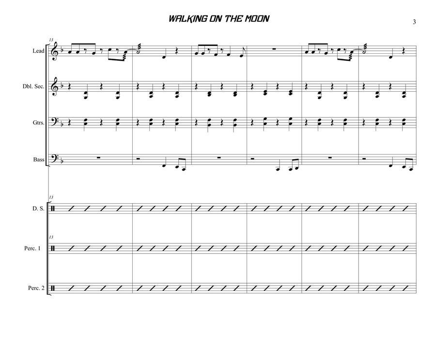 Walking On The Moon Steel Drum Band scores gallery preview page 3