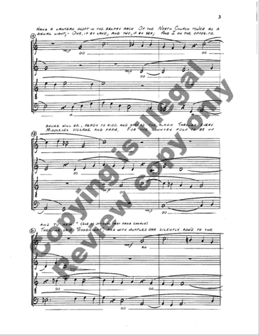 Paul Revere's Ride 4-Part scores gallery preview page 28