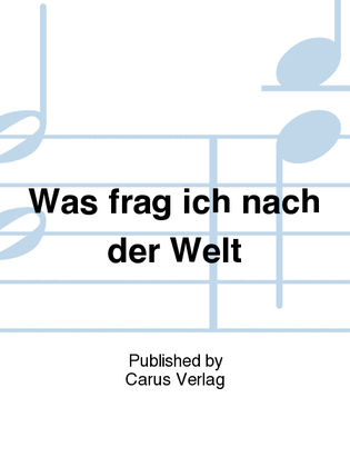 Book cover for What has this world to give (Was frag ich nach der Welt)