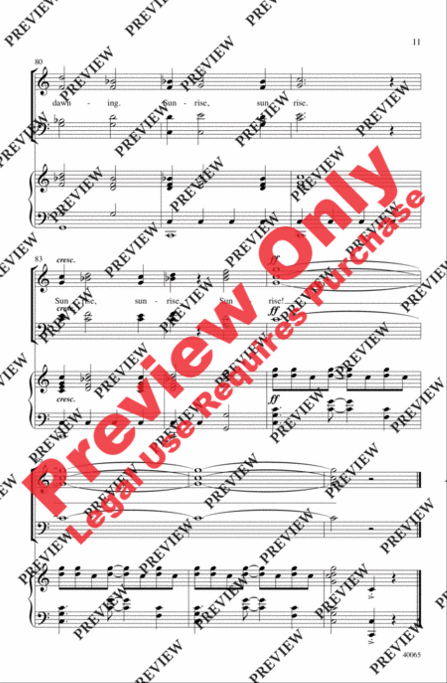 Sunrise Sunrise 4-Part scores gallery preview page 11