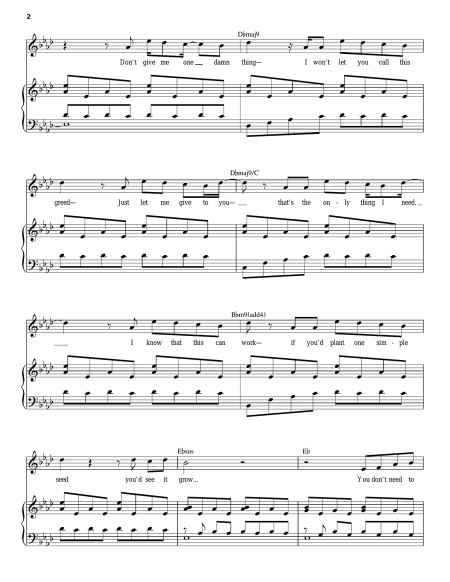 You Don't Need To Love Me (from If/Then: A New Musical) Piano, Vocal scores gallery preview page 2