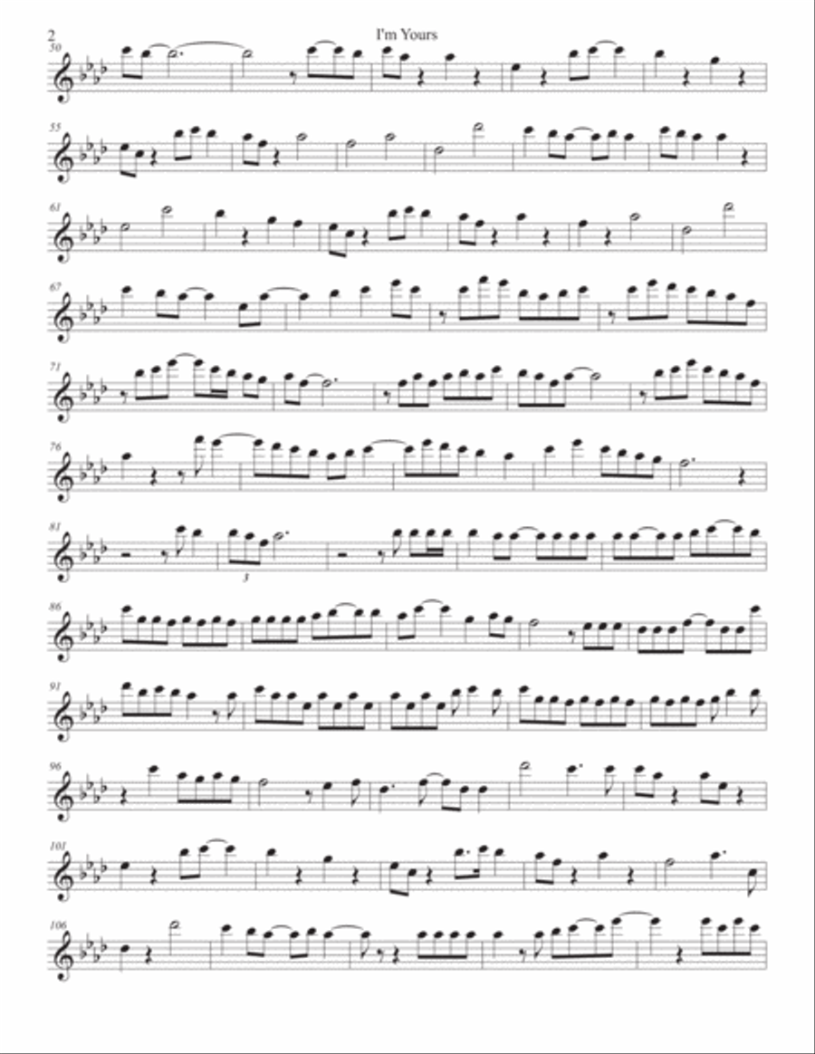 I'm Yours Baritone Saxophone scores gallery preview page 2